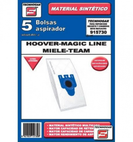 Bolsas para aspirador Miele, sintética, ref. 915730 Tecnhogar
